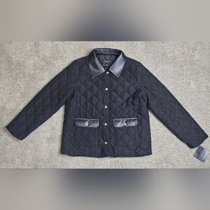 Nwt Black Quilted Jacket with Leather Accents – Marc New York Size Small